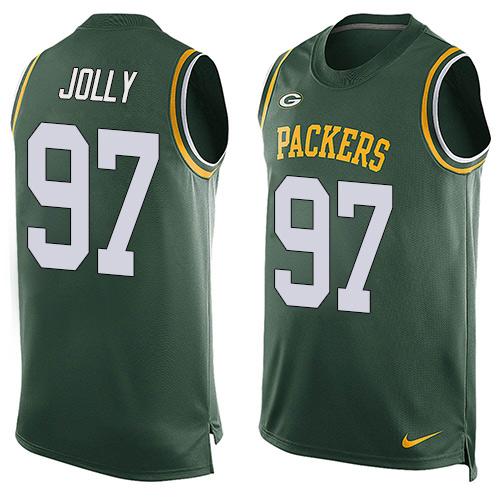 Packers #97 Johnny Jolly Green Team Color Men's Stitched NFL Limited Tank Top Jersey